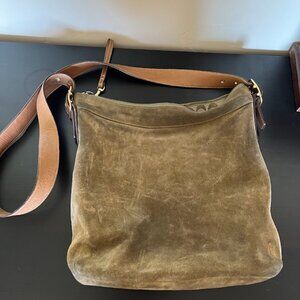 Vintage COACH Suede Crossbody Bag Olive Green